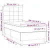 Boxspringbett mit Matratze & LED Creme 90x190 cm Stoff Produktbild-Vorschau 8