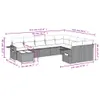 Design 10-tlg. Garten-Sofagarnitur mit Kissen Schwarz Poly Produktbild-Vorschau 8