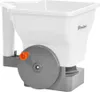 A white and gray garden spreader with an orange nozzle, shown from a front-side angle against a white background. Produktbild-Vorschau