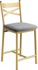 Barhocker 4er Set Sitzhöhe 56 cm Metall X Rückenlehne Produktbild-Vorschau 1