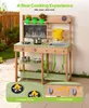 SucceBuy Spielküche für Kinder, Holzspielküche mit Herd, Produktbild-Vorschau 4