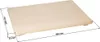 A wooden cutting board with dimensions indicated by measurement lines and text. Anteprima dell’immagine prodotto