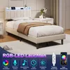 INONEFT, Somier con colchón, cama tapizada de 90x200 con Vista previa de la imagen del producto 6