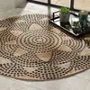 Jutový koberec, kulatý, Ø 120 cm, geometrický vzor Náhled obrázku produktu 2