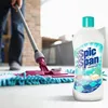 A person is mopping the floor with a mop and a bottle of Spic&Span floor cleaner is shown. Produktbild-Vorschau