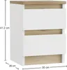 sada 2 nočních stolků - 28x30 cm - bílá s dubem - kompaktní Náhled obrázku produktu 2