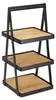 Etagere 3 Etagen Bambus Metall schwarz tragbar Produktbild-Vorschau 3