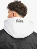 Close-up of the back of a person wearing a jacket and hoodie. Produktbild-Vorschau