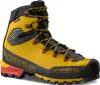 Bergschuh "Trango Alpine GTX" von La Sportiva in Gelb und Schwarz mit roter Schnürung und robustem Profil. Anteprima dell’immagine prodotto