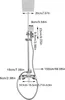 A diagram of a shower system with dimensions indicated. Náhled obrázku produktu