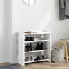 Regál na topánky biely 60x25x62 cm spracované drevo Náhľad obrázku produktu 3