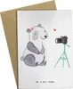 Mr. & Mrs. Panda Klappkarte Vloggerin Herz - Weiß - Produktbild-Vorschau 1