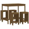 The Living Store 5-tlg. Gartenbar-Set Honigbraun Massivholz Produktbild-Vorschau 3