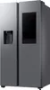 A side-by-side refrigerator with a large screen on one door. Produktbild-Vorschau