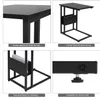 A collage of four images showcasing a black side table from different angles and close-ups of its features. Náhľad obrázku produktu