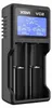 A black battery charger with a blue screen displaying charging information. Anteprima dell’immagine prodotto