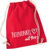 Huuraa Turnbeutel Patenonkel mit Herz 12 Liter Classic Red Produktbild-Vorschau 1