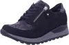 A studio shot of a black women's sneaker with a snake-print accent. Anteprima dell’immagine prodotto