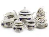 Čajová súprava Sonata, český porcelán, kobalt, ruža, Náhľad obrázku produktu 1