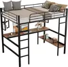 Łóżko piętrowe Merax loft 90x200 cm, z biurkiem, 5 małych Podgląd zdjęcia produktu 5