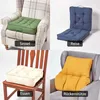A collage of four images showing different uses of cushions: on an armchair, a travel cushion, on a dining chair, and as a back support. Náhled obrázku produktu