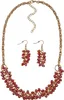 Steuer Modeschmuck Schmuckset Metall 56cm Rot Glasstein Produktbild-Vorschau 1