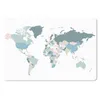 MuchoWow® Mauspad Mousepad Weltkarte - Einfach - Pastell Produktbild-Vorschau 1