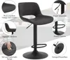 A black bar stool with various features highlighted by text and close-up images. Produktbild-Vorschau