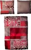 Baumwolle Satin Bettwäsche Ornamente Rot Grau 155x220 Produktbild-Vorschau 2