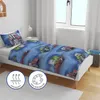 Kinderbettwäsche Biber 135x200cm Blau Traktor-Motiv 100% Produktbild-Vorschau 4
