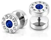 2x Fake Plug Ohrstecker Edelstahl Strass Kristall Tunnel Produktbild-Vorschau 1