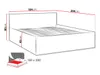 A diagram showing the dimensions of a bed frame and a smaller illustration of a bed with bedding. Náhled obrázku produktu