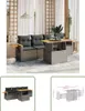 The Living Store 5-tlg. Garten-Sofagarnitur mit Kissen Grau Produktbild-Vorschau 1