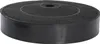 A close-up, studio shot of a round, black carbon filter with a gray textured surface and a hole in the center. Produktbild-Vorschau