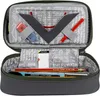 An open pencil case filled with stationery items. Produktbild-Vorschau