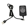 A black wireless charging receiver with a USB-C connector and a USB-A connector is shown on a white background. Voir les images du produit