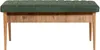 A bench with a green upholstered seat and a wooden base. Produktbild-Vorschau