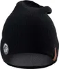 A black knitted beanie hat shown from the front. Náhled obrázku produktu