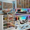 Modellauto-Regal für 80 Autos 1:64 – Wandregal & Setzkasten für Spielzeugautos, Weiß, Birken-Sperrholz – mit Modellautos im Maßstab 1:64 Produktbild-Vorschau