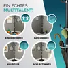 Collage of images showing a coat rack in different room settings, with text and icons highlighting its versatility. Anteprima dell’immagine prodotto