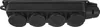 A black multi-outlet power strip with four sockets is shown against a white background. Produktbild-Vorschau
