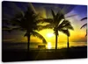 Leinwandbild palmen bei sonnenuntergang gelb 90x60 cm Feeby Produktbild-Vorschau 1