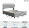 Letto imbottito 140x200cm con rete a doghe, letto a molle Anteprima dell’immagine prodotto 4