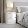 Nachttisch Beistelltisch ComfortCove Weiß Hochglanz 30 cm Produktbild-Vorschau 3