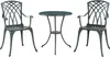 A dark gray and green bistro set with a round table and two chairs, presented on a white background. Anteprima dell’immagine prodotto