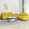 The Living Store 2-tlg. Sofagarnitur mit Kissen Gelb Samt Produktbild-Vorschau 2