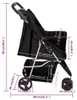 vidaXL Hundewagen Faltbar Schwarz 80x46x98 cm Oxford-Gewebe Produktbild-Vorschau 6