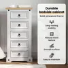 vidaXL Comodino  Bianco 53 x 39 x 103 cm Legno massello di Anteprima dell’immagine prodotto 6