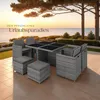 tectake® Aluminium Rattan Sitzgruppe Manhattan wetterfest Produktbild-Vorschau 9