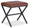 Pouf Relaxdays, imbottito, ecopelle, metallo, design Anteprima dell’immagine prodotto 7